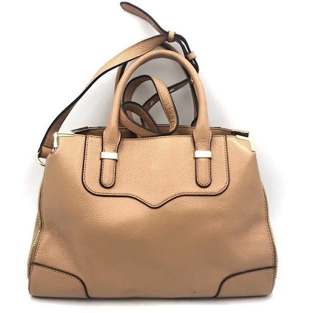 Rebecca Minkoff Peach Tan Pebbled Leather Satchel Bag Purse 🌺🌺 - Picture 2 of 15